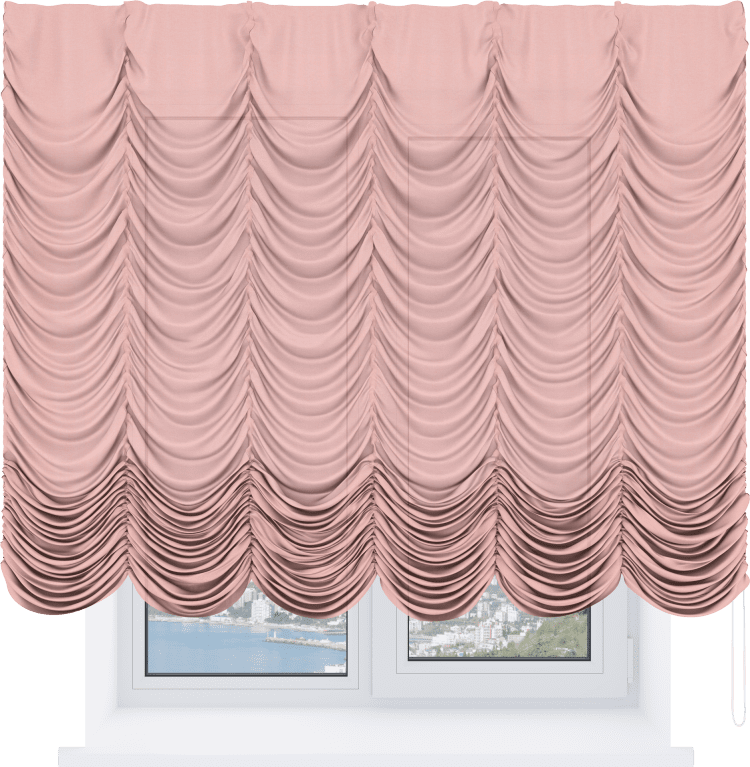 Французская штора «Кортин», лён розовый