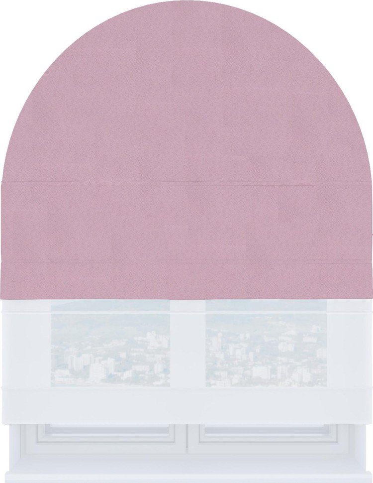 Римская штора «Кортин» день-ночь для арочного проёма, ткань pipa блэкаут розовый